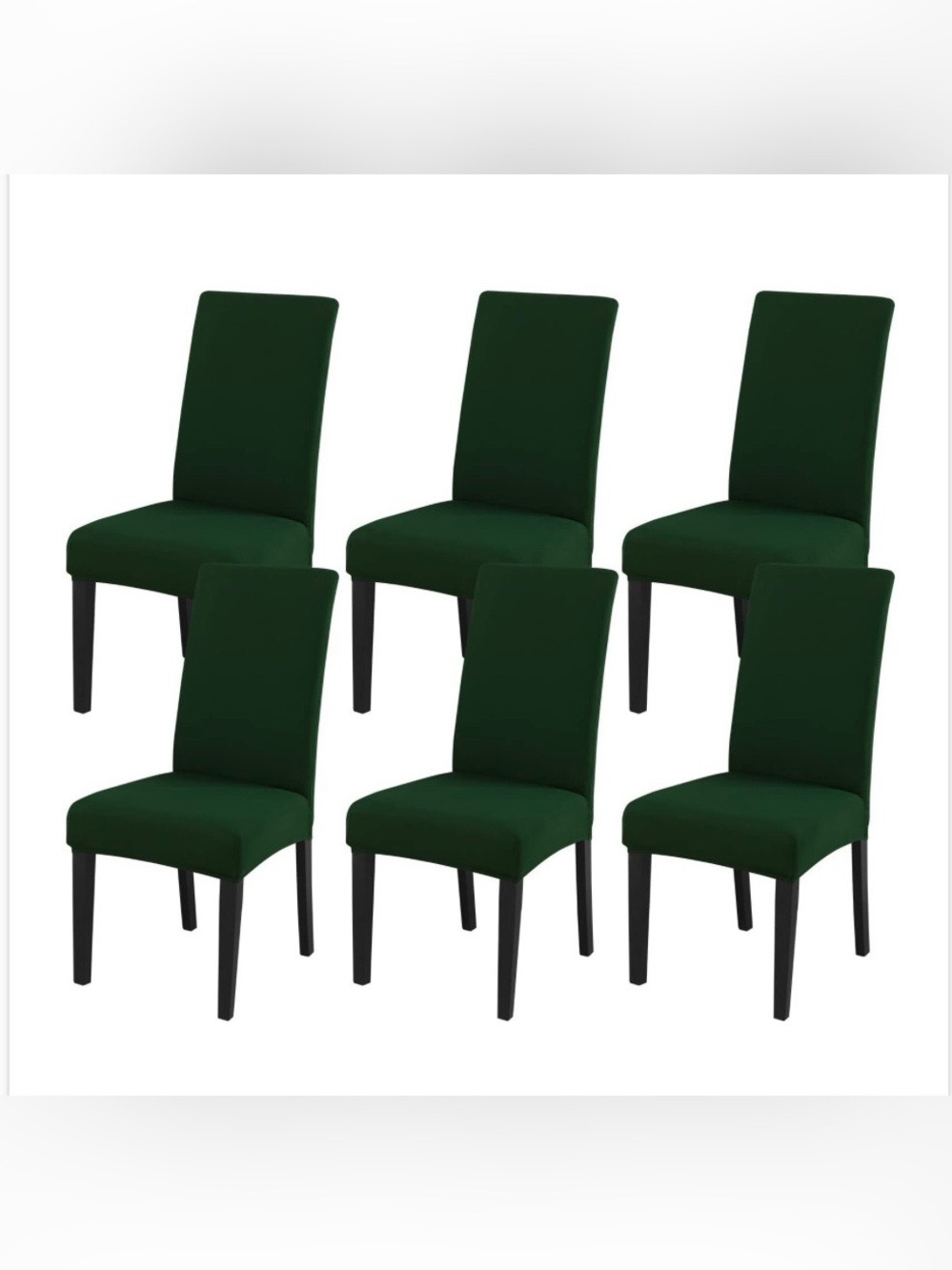 Parson Chair Dining Slipcovers - HUNTER GREEN (6-pack)